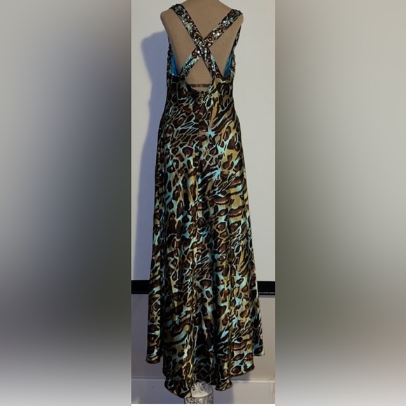 Blondie Nites Leopard Beaded Satin Prom Dress - 13 - Multicolored - Used - Picture 3 of 6